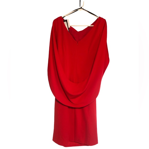 Betsy & Adam Red Caped Sheath Dress Size 10 Brand new with tags - Picture 4 of 11